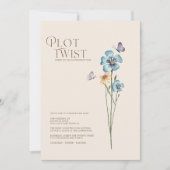 Eenvoudige Blauwe Wildflower Plot Twist Wedding Save The Date (Voorkant)