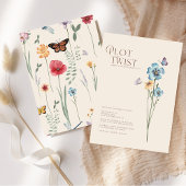 Eenvoudige Blauwe Wildflower Plot Twist Wedding Save The Date