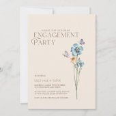 Eenvoudige Blauwe Wildflower Wedding Engagement Pa Kaart (Voorkant)