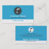 Eenvoudige Blauwe Witte & Grijze Loodgietersdienst Visitekaartje (Voorkant / Achterkant)