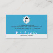 Eenvoudige Blauwe Witte & Grijze Loodgietersdienst Visitekaartje (Achterkant)