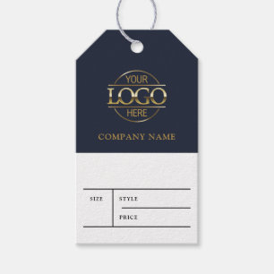 Eenvoudige Blauwe Zakelijke Logo Kleding Prijs Han Cadeaulabel