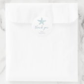 Eenvoudige blauwe zeester babyshower bedankje favo ronde sticker (Tas)