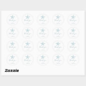 Eenvoudige blauwe zeester babyshower Bedankt favor Ronde Sticker (Vel)