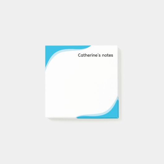 Eenvoudige blauwe & zwarte golven aanpasbaar post-it® notes (Voorkant)