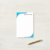 Eenvoudige blauwe & zwarte golven aanpasbaar post-it® notes (Op bureau)