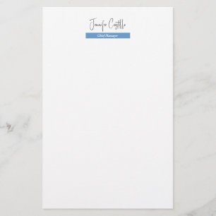 Eenvoudige Blauwe Zwarte Witte Minimalistische Cal Briefpapier