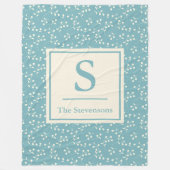 Eenvoudige  blauwflessenmonogram fleece deken (Voorkant)