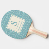 Eenvoudige  blauwflessenmonogram tafeltennisbatje (Zijkant)