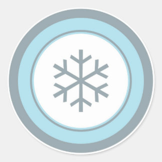Eenvoudige blauwgrijze cirkel sneeuwvlok stickers