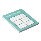 Eenvoudige Blauwgroen 6x6 Sudoku Grid Sjabloon Notitieblok (Schuin)