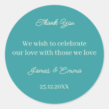 Eenvoudige Blauwgroen aangepaste bruiloft