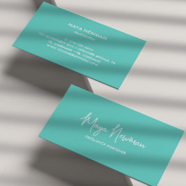 EENVOUDIGE BLAUWGROEN BLAUWE HANDTEKENING NAAM PRO VISITEKAARTJE