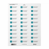 Eenvoudige Blauwgroen blauwe logo-retouradreslabel Etiket (Full Sheet)