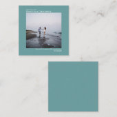 Eenvoudige Blauwgroen bruiloft Bewaar de datum Fot Notitiekaartje (Voorkant / Achterkant)