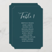 Eenvoudige blauwgroen bruiloft zitkaart. Modern sc Kaart (Voorkant / Achterkant)