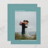 Eenvoudige Blauwgroen BUDGET bruiloft foto Harteli (Voorkant / Achterkant)