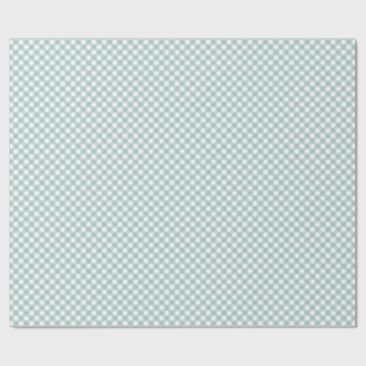 Eenvoudige blauwgroen cheques schattig gingham pla cadeaupapier (Vlak)