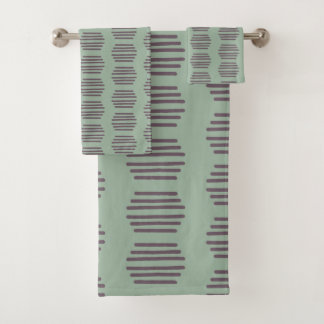 Eenvoudige Blauwgroen en Paarse badkamer handdoek