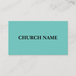 Eenvoudige Blauwgroen en zwarte kerk Visitekaartje