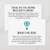 Eenvoudige Blauwgroen Glitter Hete Luchtballon Boe Kaart (Voorkant / Achterkant)