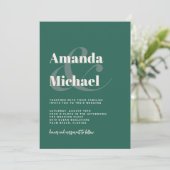 Eenvoudige Blauwgroen groene moderne minimalistisc Kaart (Staand voorkant)