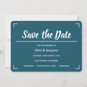 Eenvoudige Blauwgroen handgeschreven script bruilo Save The Date (Voorkant)