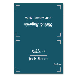 Eenvoudige Blauwgroen Handgeschreven Script Trouwt Kaart