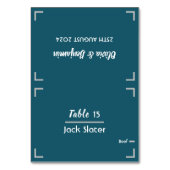 Eenvoudige Blauwgroen Handgeschreven Script Trouwt Kaart (Voorkant)