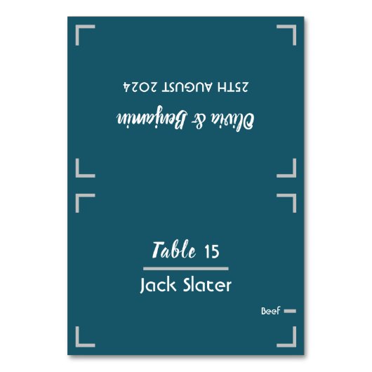 Eenvoudige Blauwgroen Handgeschreven Script Trouwt Kaart (Voorkant)