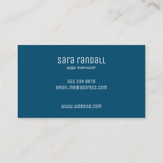 Eenvoudige Blauwgroen handleiding van Elegant Mand Visitekaartje (Achterkant)