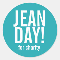 Eenvoudige Blauwgroen Jean Day Stickers