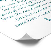 Eenvoudige Blauwgroen late night luiers | blauwgro Poster (Hoek)