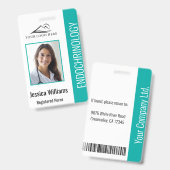 Eenvoudige Blauwgroen verpleging Badge (Front & Back)