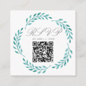 Eenvoudige Blauwgroen Waterverf Botanische zegenbr Informatiekaartje (Voorkant)