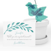 Eenvoudige Blauwgroen Waterverf zal je mijn Brides Kaart