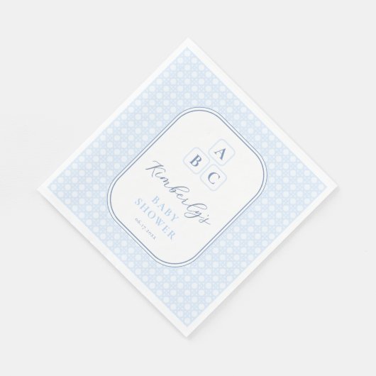 Eenvoudige Bleke Blauwe Speelgoed Blokkeert Baby s Servet (Hoek)