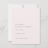 Eenvoudige Bleke Blush Romantisch Zacht Minimaal R Save The Date (Achterkant)