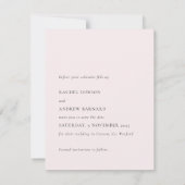 Eenvoudige Bleke Blush Romantische Zachte Gesluier Save The Date (Achterkant)