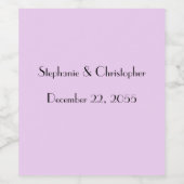 Eenvoudige Bleke Paarse en zwarte bruiloft gunst Wijn Etiket (Enkel label)