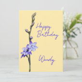 Eenvoudige Bleke Paarse SunOrchid Happy Birthday Kaart (Staand voorkant)