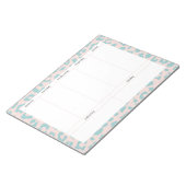Eenvoudige Bleke Roze en Aqua Leopard Weekly Plann Notitieblok (Schuin)