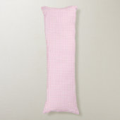 Eenvoudige Bleke Roze Gingham Plaid Lichaamskussen (Voorkant Verticaal)