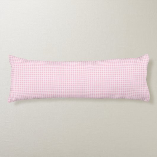 Eenvoudige Bleke Roze Gingham Plaid Lichaamskussen (Voorkant)