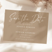 Eenvoudige Bleke Taupe Minimal Modern Wedding Save The Date