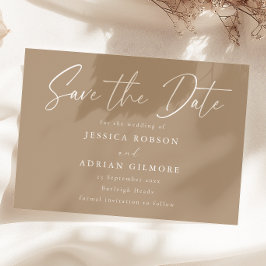 Eenvoudige Bleke Taupe Minimal Modern Wedding Save The Date