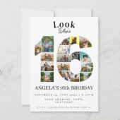 eenvoudige blik wie is 16 Foto Collage tiener verj Kaart (Voorkant)