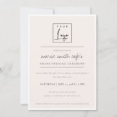 Eenvoudige blinde Logo bedrijfs Grote Opening nodi Bedankkaart (Voorkant)