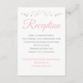 Eenvoudige blinde roze zilveren rand bruiloft-ontv informatiekaartje (Voorkant)