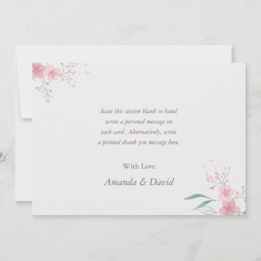 Eenvoudige bloem Elegant Bedankkaart (Achterkant)